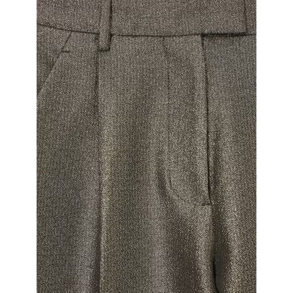 Reiss Sienna Sparkle Tapered Trousers in Dark Gold Sz 6 NEw $220 - Picture 5 of 5